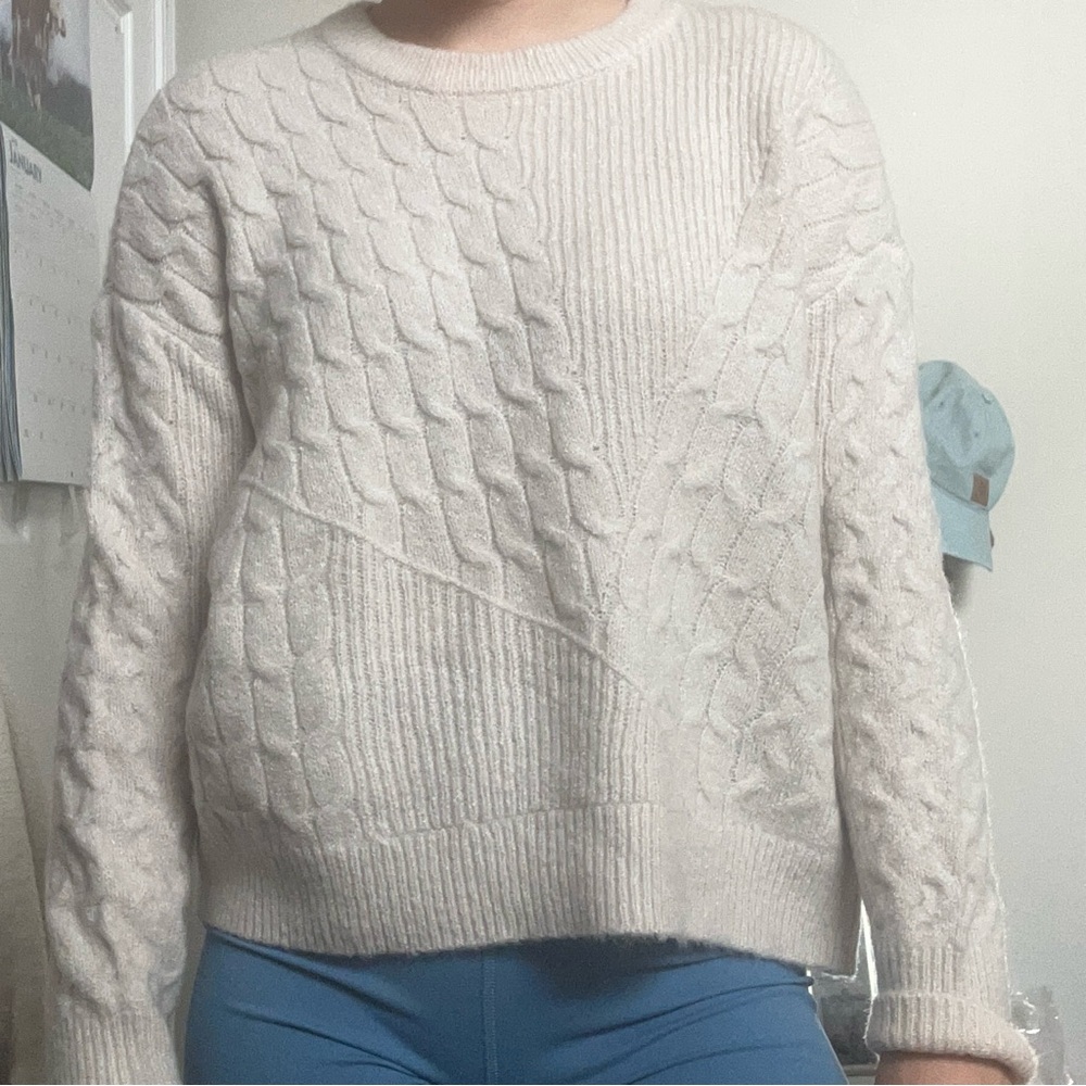 Cream cable knit sweater